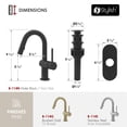 thumbnail image 3 of Stylish Single Handle 9-inch Matte Black Pull Down Dual Function Bathroom Faucet B-114N, 3 of 13