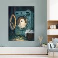 thumbnail image 6 of Vintage Halloween Cute Ghost Canvas Wall Art Painting, Retro Horror Creepy Dark Poster, Halloween Gothic Artwork Picture Print Decor, Spooky Ghost Wall Decor for Bar Living Room Bedroom Party Framed, 6 of 8