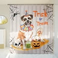 thumbnail image 3 of Trick or Treat Boxer Funny Mummy Cosplay Pumpkin Candy Basket Shower Curtain Boxers Dog Lover Gifts Idea Waterproof Bathroom Bathtub Curtain - 12016, 3 of 5