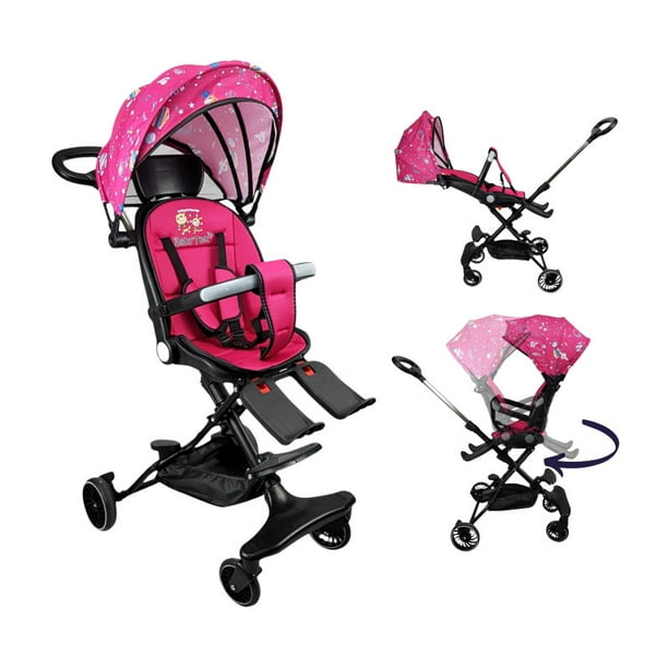 Carriola para Bebé de Viaje The Baby Shop con Asiento Giratorio 360, Plegable, Reclinable Rosa