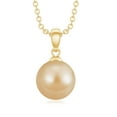thumbnail image 2 of Rosec Jewels Simple South Sea Pearl Solitaire Drop Pendant Necklace for Women (8 mm), 18K Yellow Gold, 2 of 7