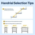 thumbnail image 3 of SPECSTAR 2-Pack Hand Rails for Outdoor Steps, 4 Step Galvanized Steel Railing Kit, Curved Ends and Safty Balusters Exterior Hand Railing, 3 of 8