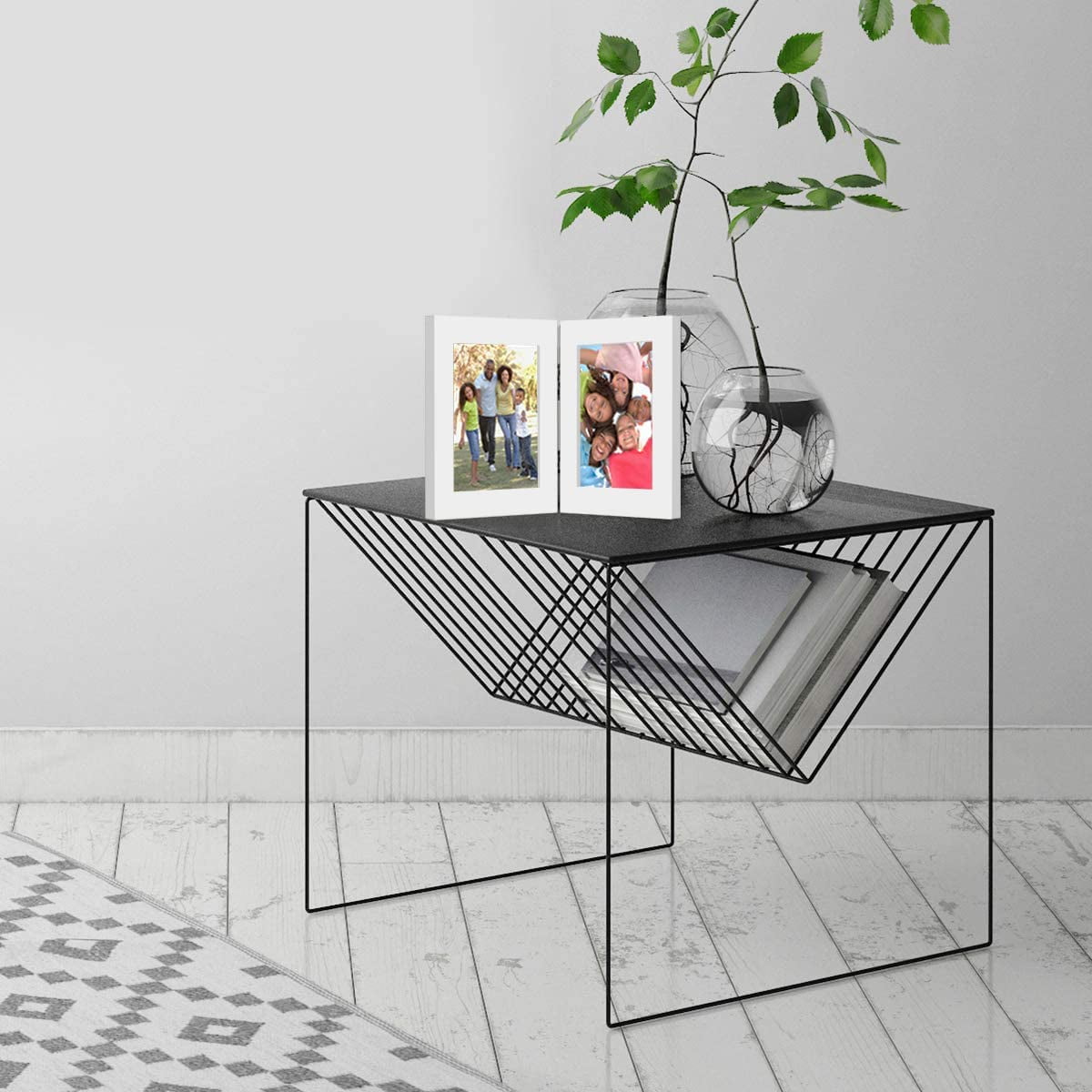 Americanflat 4x6 Inch Hinged Picture Frame with Glass Front - Displays 2 4x6 Inch Pictures, Stands Vertically on Desktop or Table Top , White