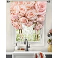 thumbnail image 2 of Roses Pink Flowers Curtains for Living Room Bedroom Modern Tie Up Window Curtain Kitchen Short Curtain, 2 of 5