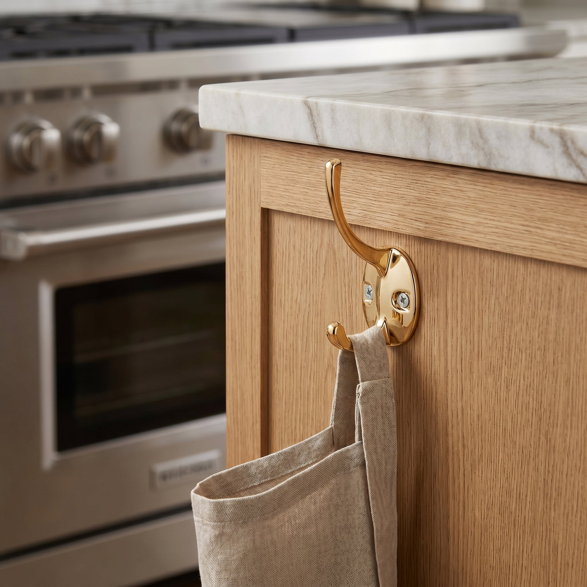 Unique Bargains Utility Hooks 12Pcs Metal Durable Wall Hooks for Kitchen Gold