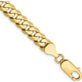 thumbnail image 1 of 14K Yellow Gold 6.25mm Flat Beveled Curb Chain (8 X 6.25) Made In South Africa fbu160-8, 1 of 4