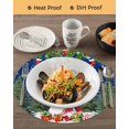 thumbnail image 3 of 13 Inch Round Placemats Set of 4, Navy Blue Christmas Non Slip Heat Insulation PP Table Mats, Xmas Tree Ball Snowflake Winter Gifts Washable Place Mats for Kitchen Dining Party Table Decor, 3 of 7