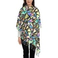 thumbnail image 4 of Cauagu Colored Glass Print Women Wrap Shawl tassels Scarves Retro Scarf 77.6"X28.3", 4 of 8