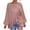 Pink, variant on 2026 ! Clothes under $5 asdoklhq Womens Plus Size Tops,Women's Spring And Autumn Casual Temperament Round Neck Solid Color Lantern Sleeve Ruffle Irregular Long Sleeve Top