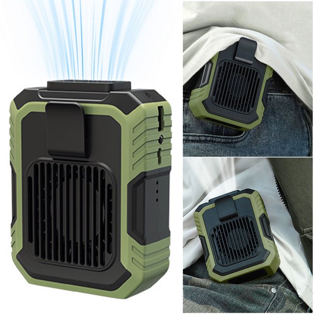 Ventilador Cintura Portátil USB Recargable Personal (estilo A) Verde