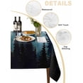 thumbnail image 5 of Forest Turquoise Suqare Tablecloth - 60 x 60 Inch, Retro Trees Silhouette Landscape Waterproof & StainResistant Tablecloth, Washable Oil-proof Table Cover for Dining/Party/Wedding/Camping/Buffet, 5 of 9