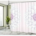 thumbnail image 4 of Ambesonne Dahlia Flower Shower Curtain, Simple Sunflower Art, 69"Wx70"L, Pale Lilac, 4 of 4