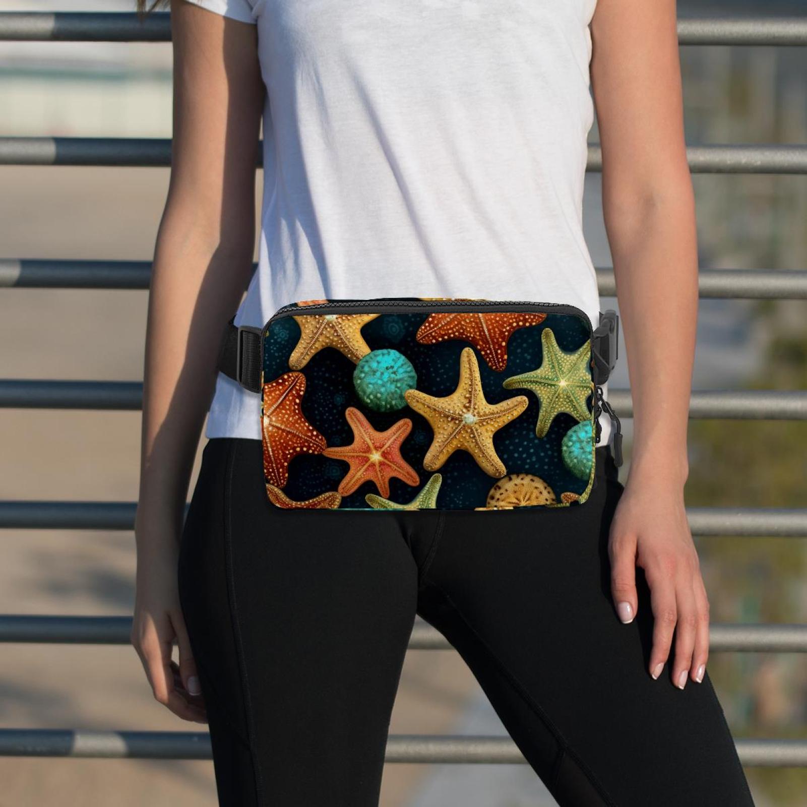 Starfish Lightweight Adjustable Running Belt with Extension Strap - Unisex Fanny Bag Crossbody Bag Cross Body Bag