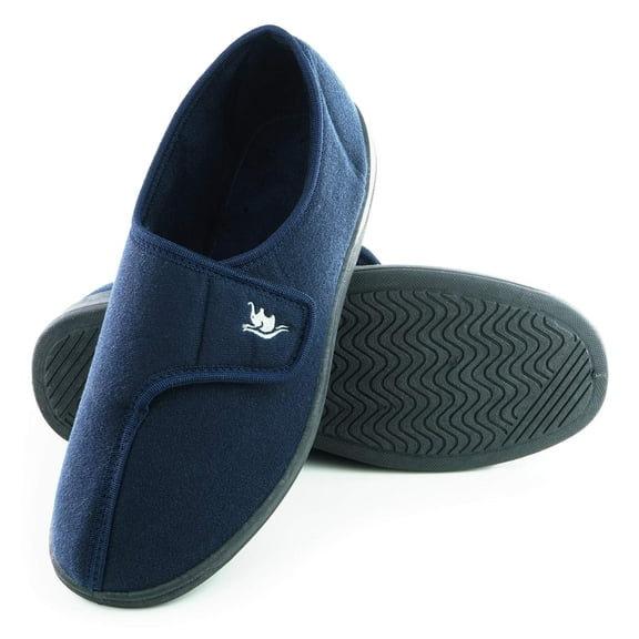 EUROPEAN SOFTEST Men's 80D Memory Foam House Shoes with Adjustable Closure