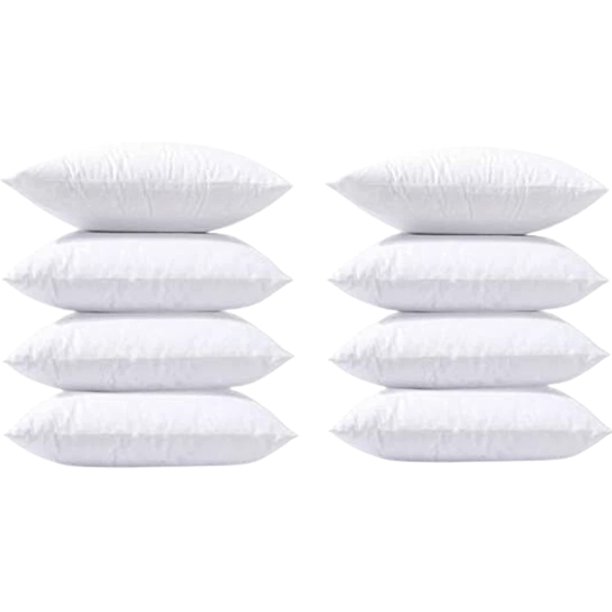 Set of 8 18x18 Pillow Inserts Hypoallergenic Couch Pillow Stuffing