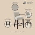 thumbnail image 4 of Beever Taupe Chenille Counter Stool  with Rubberwood Legs - Set of 3, 4 of 10