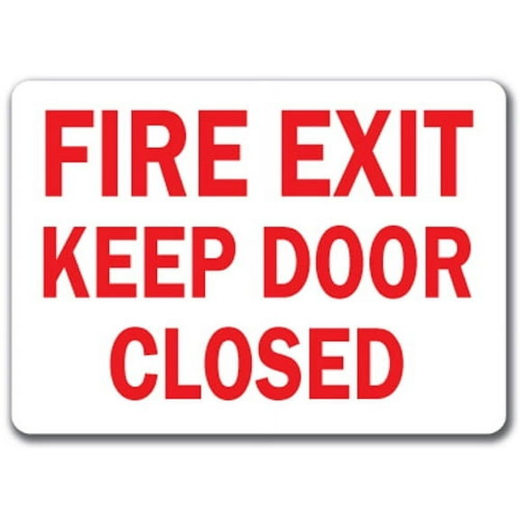 Fire Exit Keep Door Closed Sign - 10" x 14" OSHA Safety Sign