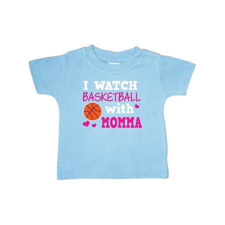 

Inktastic I Watch Basketball with Momma Gift Baby Girl T-Shirt