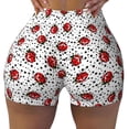 thumbnail image 2 of Salouo Red Ladybugs On Black Dotted Print Women's Athletic Shorts,Booty Shorts Biker Shorts High Waisted Elastic Workout Shorts for Yoga Gym Running Sports-X-Large, 2 of 8