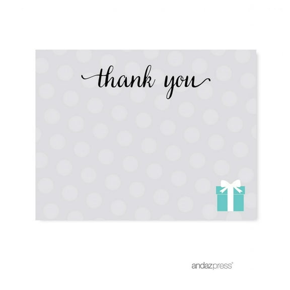 Diamond Blue Baby & Co. Baby Shower Party Blank Thank You Notes, 20-Pack