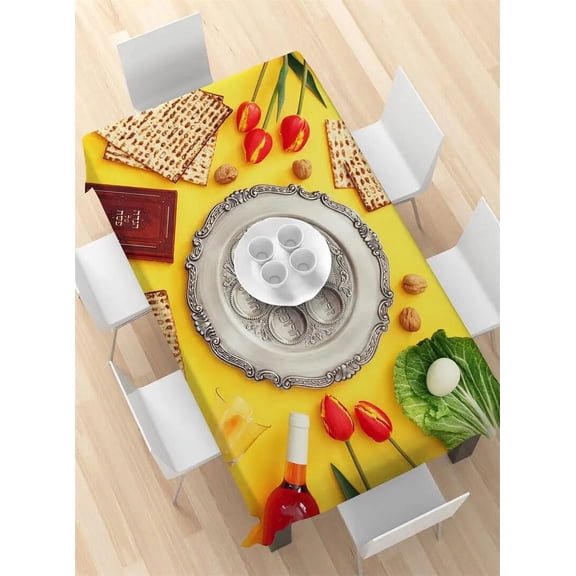 Jewish Holiday Decoration Tablecloth Home Living Room Kitchen Tablecloth Happy Passover Party Dinner Coffee Table Table Mat