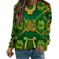 thumbnail image 2 of Craaazy Women's Comfy Clover Graphic St Patrick's Day Long Sleeve Tops, 2 of 7