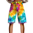 thumbnail image 2 of Stephy Flare Denim Shorts for Women Wide Leg Denim Shorts Woman Vintage Floral Print High Waisted Straight Stretch Pants with Pockets, Gray, L, 2 of 4