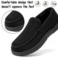 thumbnail image 4 of CHICVOMEY Men's Suede Moccasin Slippers with Faux Fur Lining - Indoor Outdoor Winter House Shoes Slip-On Slippers, 4 of 10