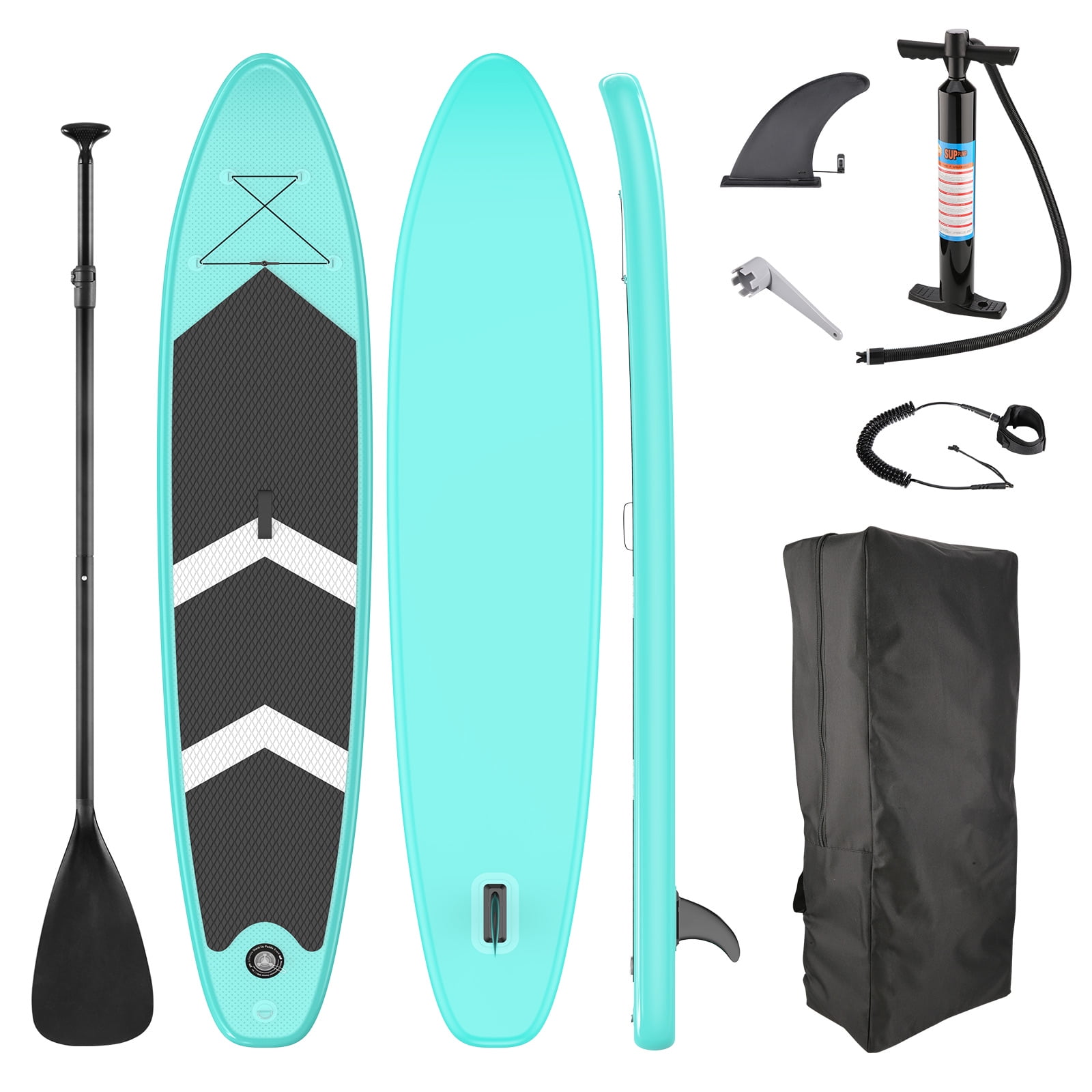 Goplus Inflatable Stand up Paddle Board Adjustable Aluminum Paddle Removable Fin Leash Carry Bag Hand Pump 6 Thick SUP with Premium Accessories 