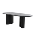 thumbnail image 3 of Benjara Cid Sami 87 Inch Dining Table, Triple Pedestal Legs, Black Solid Wood Frame, 3 of 6