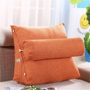 Bestller Wedge Cushion 3-Gear Adjustable Back Wedge Cushion Pillow Cotton Triangle Cushion Sofa Bed Office Chair Rest Cushion Neck Waist Support Pillow with 2 Small Pockets