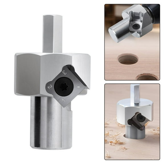 1pc Workbench Dog Hole Chamfer Reamer Tool Aluminum Alloy 20mm Dog Hole Shaping Trimmer Hex Shank For Electric Drill