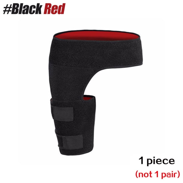 Hip Support Brace for Hip Pain, Compression Wrap for Groin, Thigh Hamstring, Pulled Muscle Injury,Arthritis Sciatica Pain Relief Black Red