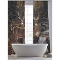 thumbnail image 6 of Forest Deer Semi Sheer Window Curtains 84 Inches Long, Farmhouse Vintage River Elk Rod Pocket Voile Silky Chiffon Curtain Light Filtering Drapes for Living Room, Kitchen, Bedroom, 52"x84", 2 Panels, 6 of 9