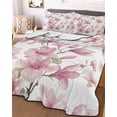 thumbnail image 3 of Quilts Twin-XL Size Bedding Set, Pink Flowers Lightweight Quilted Comforter, Spring Watercolor Botanical Floral Leaf Plant Soft Bedspread Coverlet with Pillow Covers for All Season, 68" x 98", 3 of 7