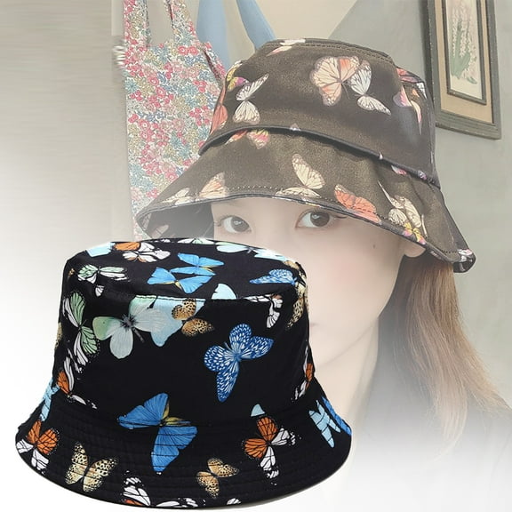 Travelwant Cute Bucket Hat Beach Fisherman Hats for Women, Reversible Double-Side-Wear