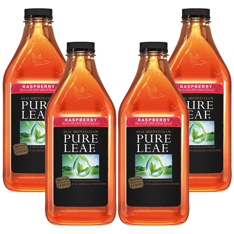(4 Bottles) Pure Leaf Iced Tea, Raspberry, 64 Fl Oz