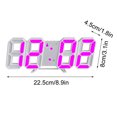 thumbnail image 3 of Aodebiao Led Digital Alarm, 3D Wall Clock Desk Auto Dimming 12/24 Hour Date Temperature Home Decor Control Silent Snooze USB Nightlight Bedroom Living Room Kitchen Office, 3 of 5