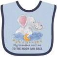 thumbnail image 3 of Inktastic My Grandma Loves Me to the Moon and Back Elephant Family Boys or Girls Baby Bib, 3 of 4