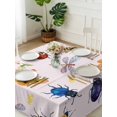 thumbnail image 3 of Cute Butterfly Dragonfly Suqare Tablecloth - 54 x 54 Inch, Farmhouse Botanical Floral Pink Waterproof & StainResistant Tablecloth, Washable Oil-proof Table Cover for Dining/Party/Wedding/Buffet, 3 of 9