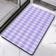 thumbnail image 2 of Checkered Design Bathroom Runner Rug - Non-Slip, Absorbs Water, 20x32 inches, Soft Microfiber, Long Bath Mat, Machine Washable., 2 of 5