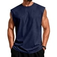 thumbnail image 2 of Men's Sleeveless Crew Neck Muscle Shirt Lightweight Breathable Loose Fit Solid Casual Tank,XL, 2 of 6