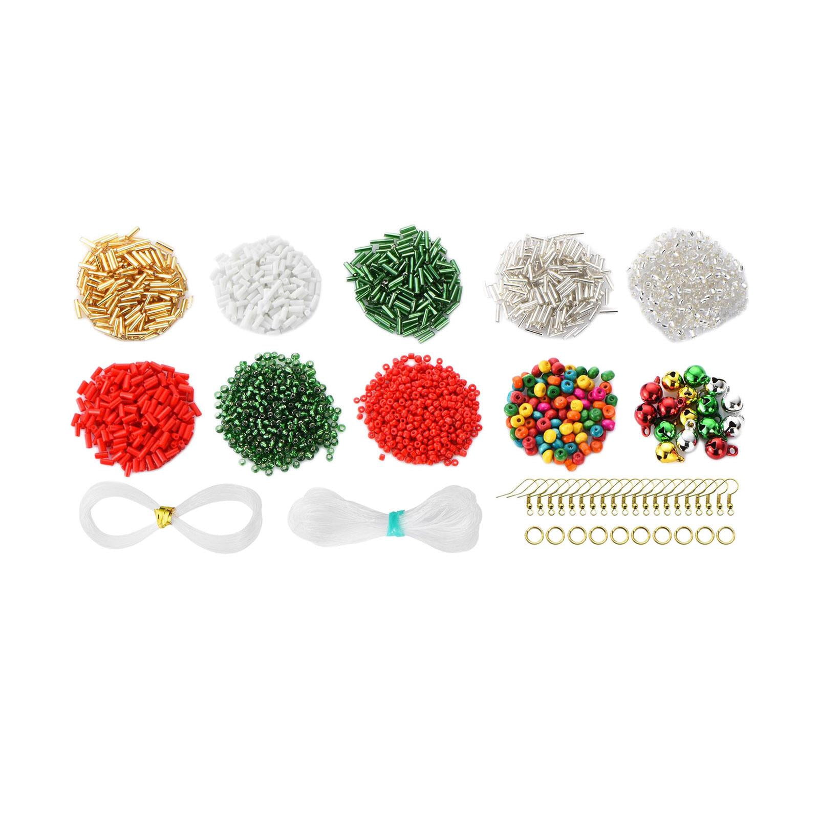 HILABEE Glass Beads for Jewellery Making Craft Small Glass Beads with Thread Mixed Colour for Craft Decoration , Set 2