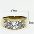 thumbnail image 2 of Luxe Jewelry Designs Men's Two Tone Gold Ion Plated Stainless Steel Ring with Round CZ - Size 12, 2 of 4