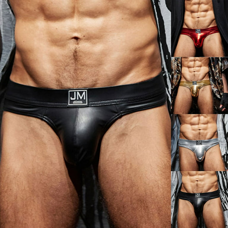 Herrnalise Men’s boxer briefs Underwear Sexy Passionate Hot Cracked Leather  T-shaped Sports Hip-lifting And Protruding Men's Underwear