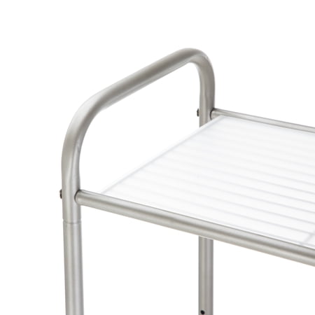 MAINSTAYS OVER-THE-TOILET 3-SHELF STEEL STORAGE UNIT WITH LINERS SATIN NICKEL