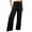Black, variant on Women's Wide Leg Lounge Pants with Pockets Lightweight High Waisted Adjustable Tie Knot Loose Trousers Brown, Size: S-3Xl
