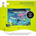 thumbnail image 3 of Crocodile Creek 36-Piece Jigsaw Floor Puzzle - Fun Floor Puzzles for Kids Ages 3-5 - Heavy-Duty Shaped Box for Storage - Shark Reef - 27" W x 20" H Finished, 3 of 7