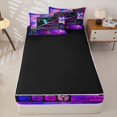 thumbnail image 4 of Homewish Gymnastics Zipper Twin Comforter Sets with Fitted Sheet and 2 Pillowcases For Girls,Gymnast Sport Zipper Bedding Set,Black Reversible,4-Piece, 4 of 7