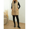 thumbnail image 3 of hirigin Women's Winter Sleeveless Jacket Vest Lightweight Padded Quilted Long Hooded Jacket Vest Outerwear (Black , M ), 3 of 9